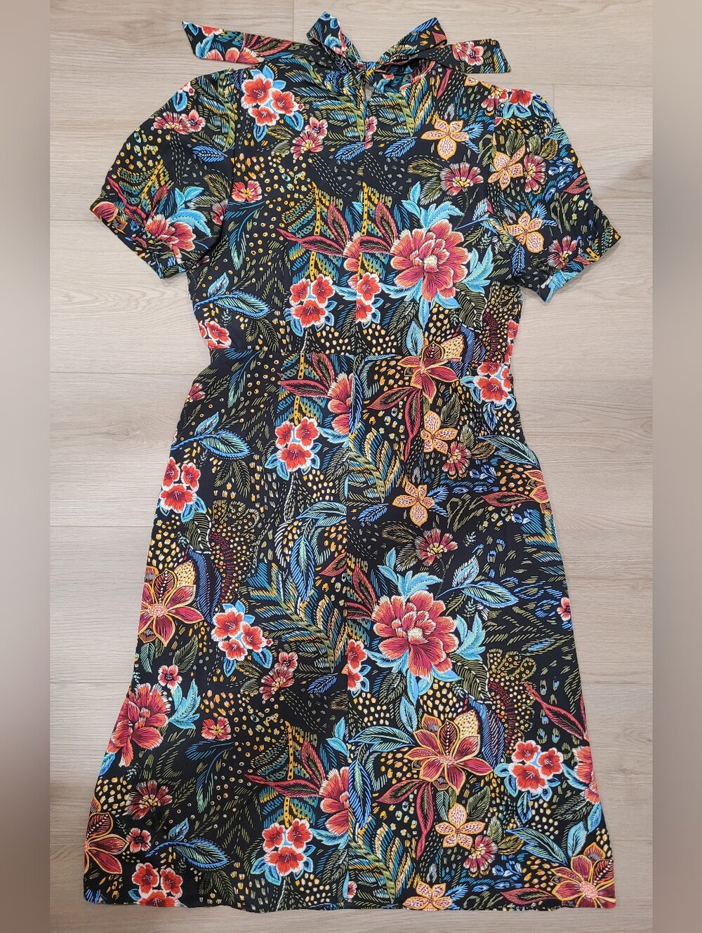 Julia Jordan Women 16 Floral Print Tie Neck Midi Dress NWT* - Picture 13 of 13
